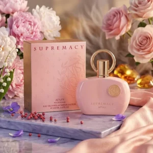 عطر AFNAN Supremacy Pink للنساء 100 مل، عطر طويل الأمد بنفحات زهرية ومسكية، رائحة فاخرة مميزة من الورد والفاوانيا والعنبر