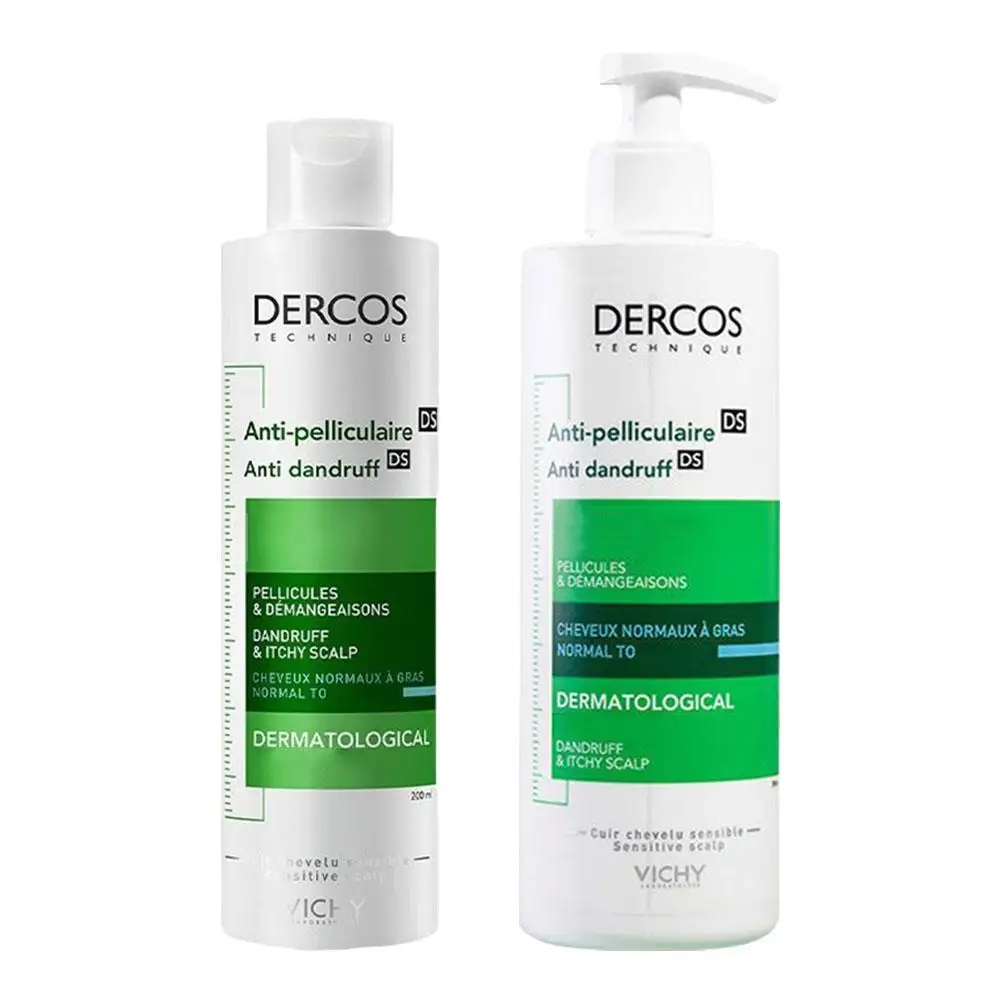 شامبو فيشي ديركوس المضاد للحكة والقشرة، شامبو منعش ومغذي، شامبو مهدئ لفروة الرأس، للعناية بالشعر التالف