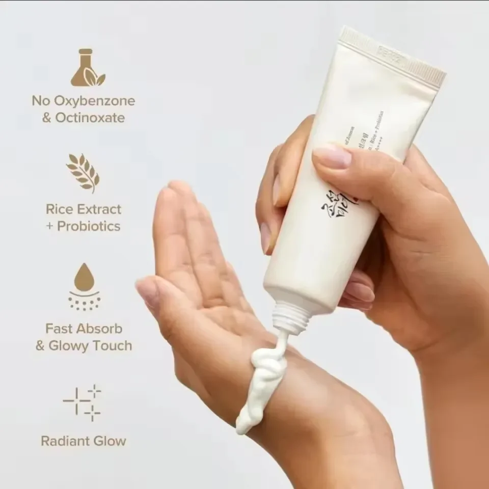 كريم واقي من الشمس من بيوتي أوف جوسيون 50 مل مع البروبيوتيك والأرز، عامل حماية SPF50+ PA++++، سيروم مرطب للوجه، كريم شمس كوري للعناية بالبشرة - الصورة 2